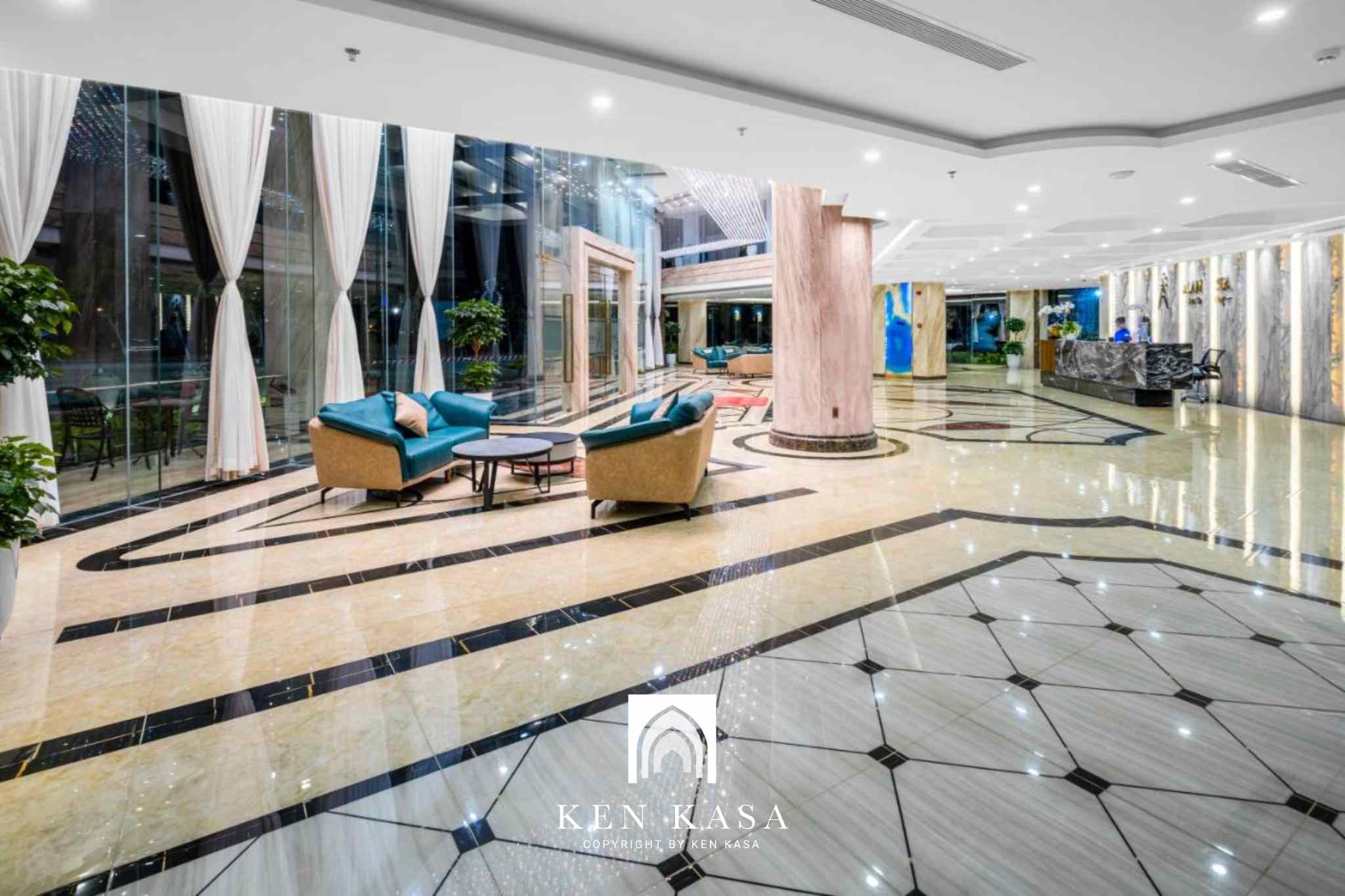 Thiết kế không gian sảnh mang phong cách hiện đại của khách sạn